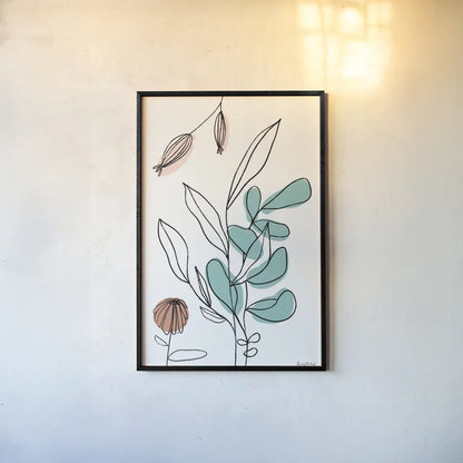 Rooted V by Becky Thorns. shown as a paper print in a black flame. Available as a archival giclee rolled canvas, fine art paper, or poster print. SKU 63958h.