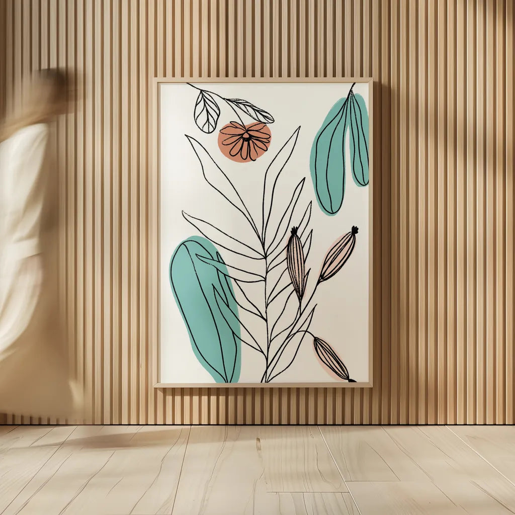 Rooted VI by Becky Thorns. shown as over sized large wall art. Available as an archival giclee rolled canvas, fine art paper, or poster print. SKU 63959h.