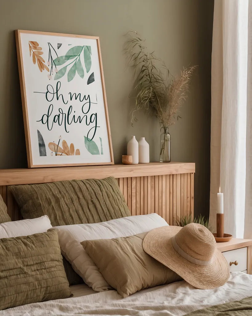 Sage Sayings I by Becky Thorns. shown as a paper print in a natural frame. Available as a archival giclee rolled canvas, fine art paper, or poster print. SKU 66458h.