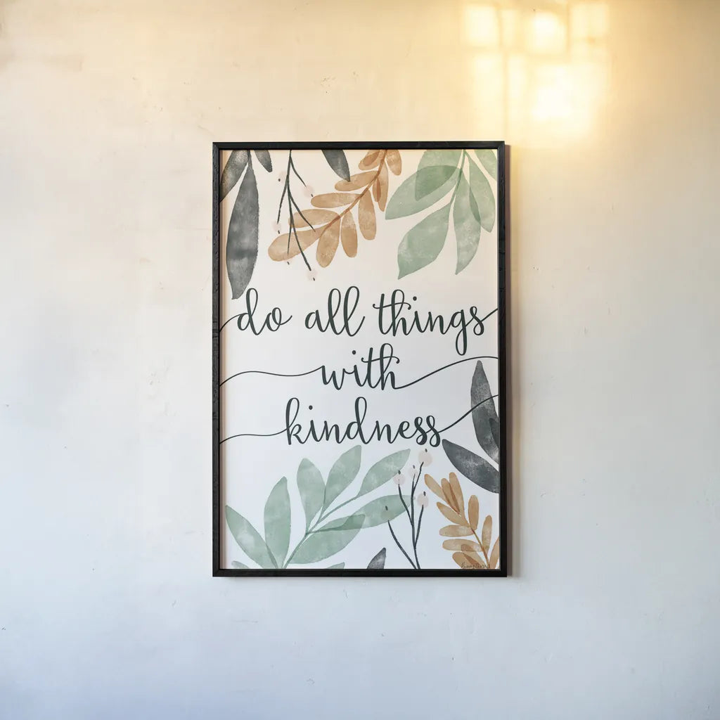 Sage Sayings IV by Becky Thorns. shown as a paper print in a black flame. Available as a archival giclee rolled canvas, fine art paper, or poster print. SKU 68251h.