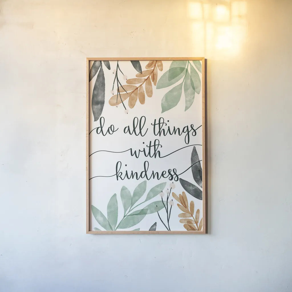 Sage Sayings IV by Becky Thorns. shown as a paper print in a natural frame. Available as a archival giclee rolled canvas, fine art paper, or poster print. SKU 68251h.