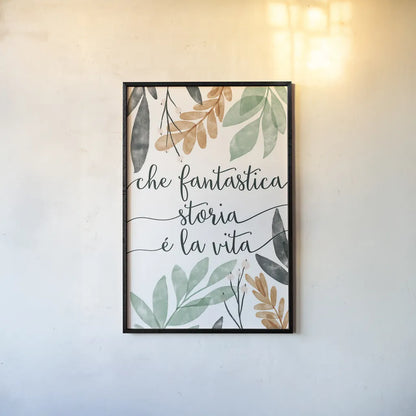 Sage Sayings IV Italian by Becky Thorns. shown as a paper print in a black flame. Available as a archival giclee rolled canvas, fine art paper, or poster print. SKU 71843h.