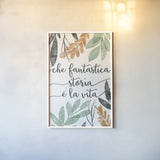 Sage Sayings IV Italian by Becky Thorns. shown as a paper print in a white frame. Available as a archival giclee rolled canvas, fine art paper, or poster print. SKU 71843h.