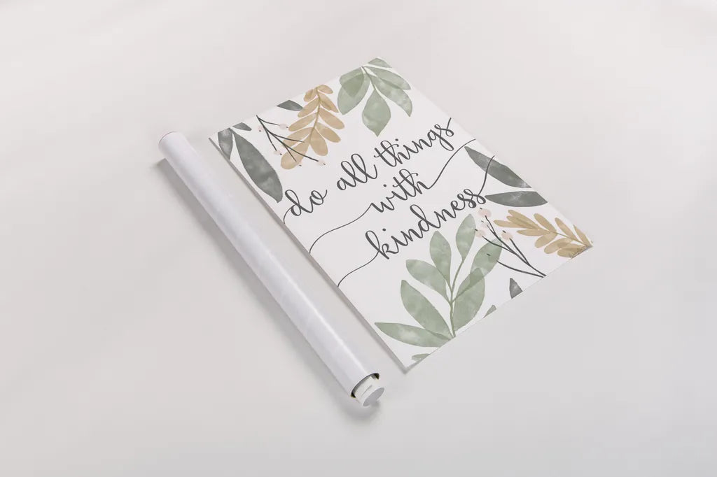 Sage Sayings IV Neutral by Becky Thorns. shown as a rolled paper print. Available as archival giclee rolled canvas, fine art paper, or poster print. SKU 68428h.