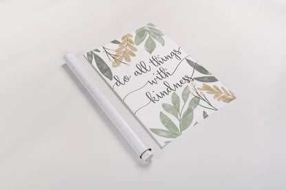 Sage Sayings IV Neutral by Becky Thorns. shown as a rolled paper print. Available as archival giclee rolled canvas, fine art paper, or poster print. SKU 68428h.