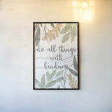 Sage Sayings IV Neutral by Becky Thorns. shown as a paper print in a black flame. Available as a archival giclee rolled canvas, fine art paper, or poster print. SKU 68428h.
