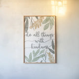 Sage Sayings IV Neutral by Becky Thorns. shown as a paper print in a natural frame. Available as a archival giclee rolled canvas, fine art paper, or poster print. SKU 68428h.