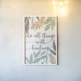 Sage Sayings IV Neutral by Becky Thorns. shown as a paper print in a white frame. Available as a archival giclee rolled canvas, fine art paper, or poster print. SKU 68428h.