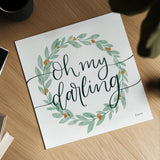 Sage Sayings Wreath I by Becky Thorns. Shown as a detailed flat fine art print, highlighting archival giclee quality. Available as an archival giclee rolled canvas, fine art paper, or poster print. SKU 66460a.