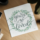 Sage Sayings Wreath II Cream Berries by Becky Thorns. Shown as a detailed flat fine art print, highlighting archival giclee quality. Available as an archival giclee rolled canvas, fine art paper, or poster print. SKU 76378a.