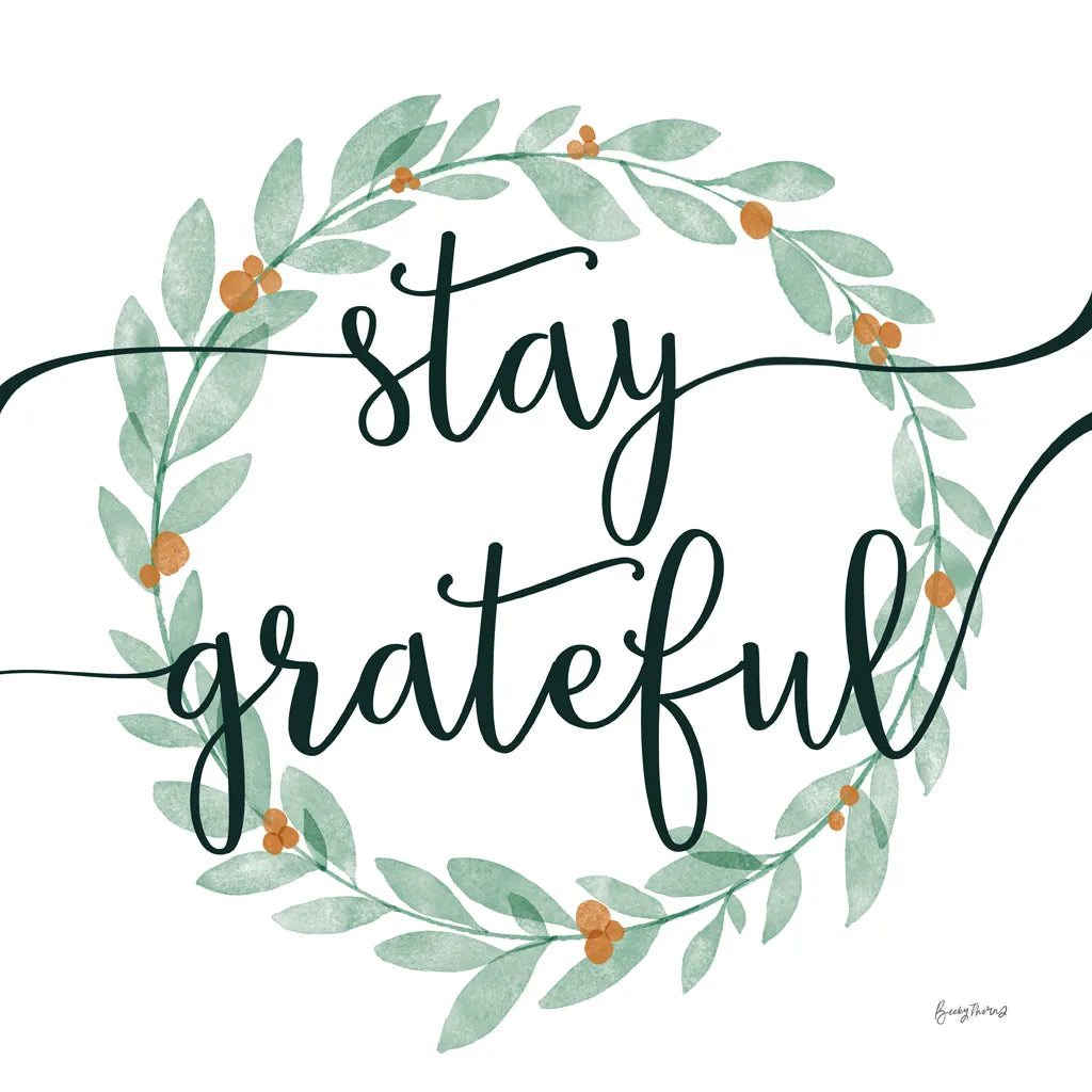 Sage Sayings Wreath III by Becky Thorns. SKU 68252a. Archival Giclee Fine art print for wall decor.