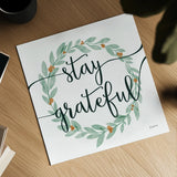 Sage Sayings Wreath III by Becky Thorns. Shown as a detailed flat fine art print, highlighting archival giclee quality. Available as an archival giclee rolled canvas, fine art paper, or poster print. SKU 68252a.