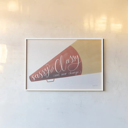 Sassy and Classy by Becky Thorns. shown as a paper print in a white frame. Available as a archival giclee rolled canvas, fine art paper, or poster print. SKU 61414i.