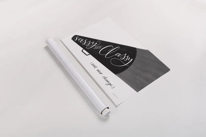 Sassy and Classy BW by Becky Thorns. shown as a rolled paper print. Available as archival giclee rolled canvas, fine art paper, or poster print. SKU 61415i.