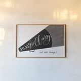 Sassy and Classy BW by Becky Thorns. shown as a paper print in a natural frame. Available as a archival giclee rolled canvas, fine art paper, or poster print. SKU 61415i.