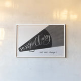 Sassy and Classy BW by Becky Thorns. shown as a paper print in a white frame. Available as a archival giclee rolled canvas, fine art paper, or poster print. SKU 61415i.