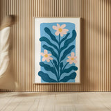 Scandi Flowers I by Becky Thorns. shown as over sized large wall art. Available as an archival giclee rolled canvas, fine art paper, or poster print. SKU 96666h.