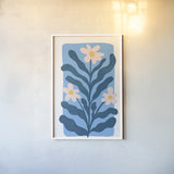Scandi Flowers I by Becky Thorns. shown as a paper print in a white frame. Available as a archival giclee rolled canvas, fine art paper, or poster print. SKU 96666h.