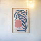 Scandi Flowers III by Becky Thorns. shown as a paper print in a natural frame. Available as a archival giclee rolled canvas, fine art paper, or poster print. SKU 96668h.