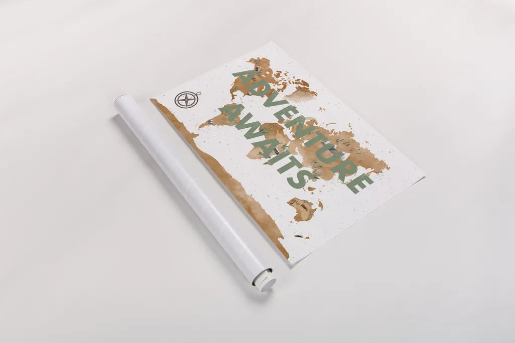 ScandiMap II White by Becky Thorns. shown as a rolled paper print. Available as archival giclee rolled canvas, fine art paper, or poster print. SKU 64487i.