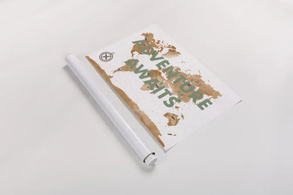 ScandiMap II White by Becky Thorns. shown as a rolled paper print. Available as archival giclee rolled canvas, fine art paper, or poster print. SKU 64487i.