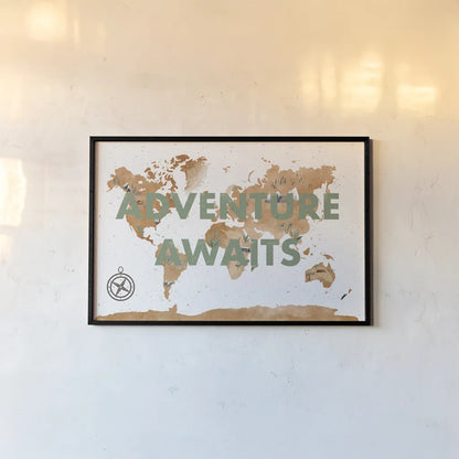 ScandiMap II White by Becky Thorns. shown as a paper print in a black flame. Available as a archival giclee rolled canvas, fine art paper, or poster print. SKU 64487i.