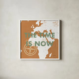 ScandiMap III Brown by Becky Thorns. Shown in a crisp white glass frame for a clean and minimalist style. Available as an archival giclee rolled canvas, fine art paper, or poster print. SKU 64488a.