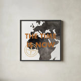 ScandiMap III White by Becky Thorns. Shown in a sleek black glass frame for a contemporary gallery look. Available as an archival giclee rolled canvas, fine art paper, or poster print. SKU 64489a.