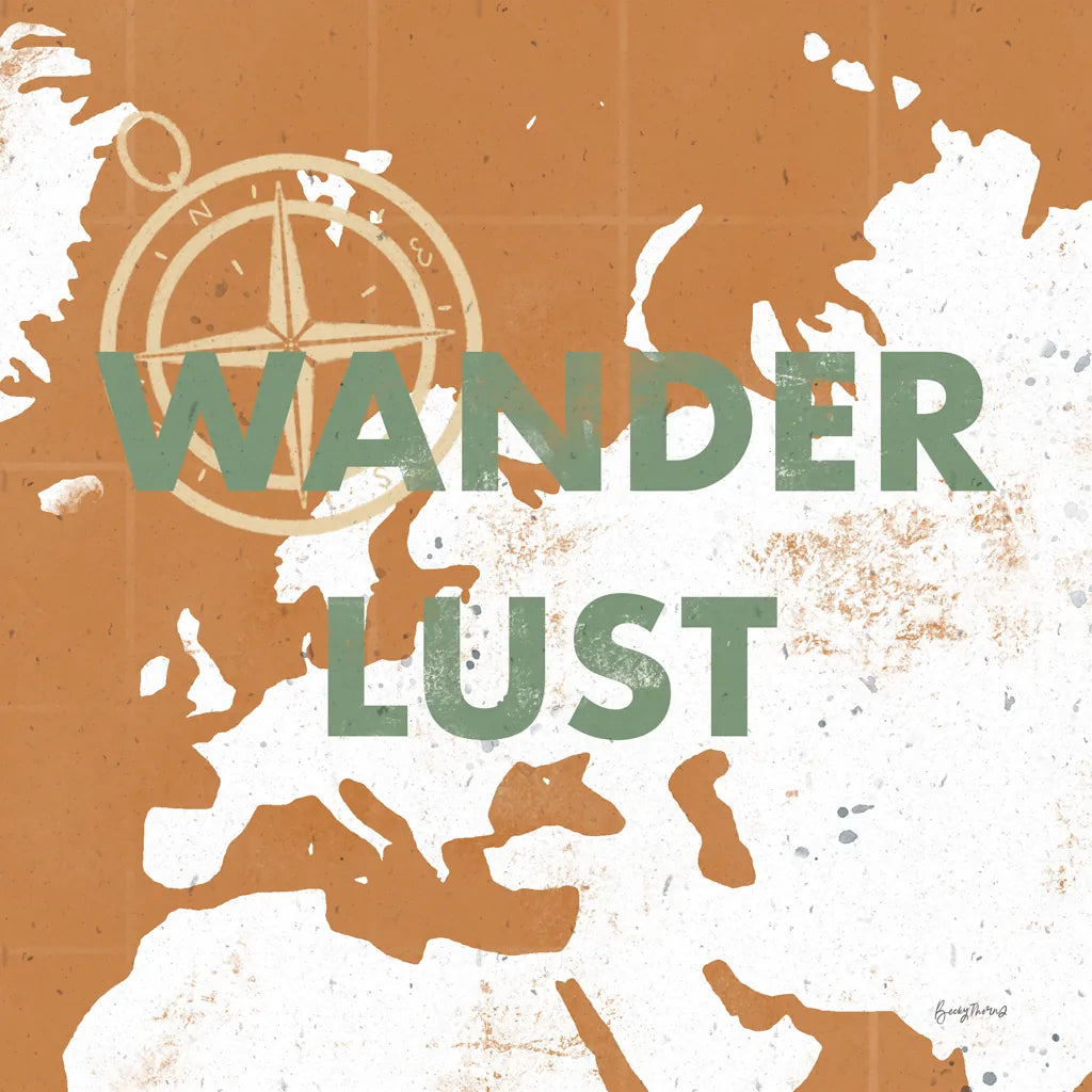 ScandiMap IV Brown by Becky Thorns. SKU 64490a. Archival Giclee Fine art print for wall decor.