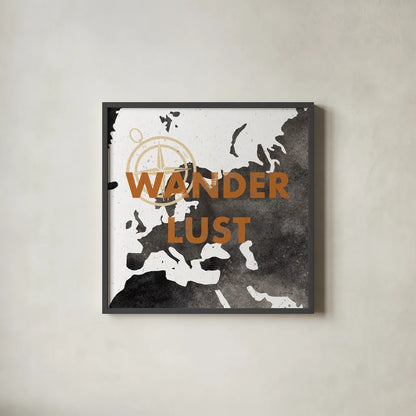 ScandiMap IV White by Becky Thorns. Shown in a sleek black glass frame for a contemporary gallery look. Available as an archival giclee rolled canvas, fine art paper, or poster print. SKU 64491a.