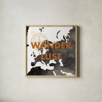 ScandiMap IV White by Becky Thorns. Shown in a natural wood glass frame for a timeless modern aesthetic. Available as an archival giclee rolled canvas, fine art paper, or poster print. SKU 64491a.