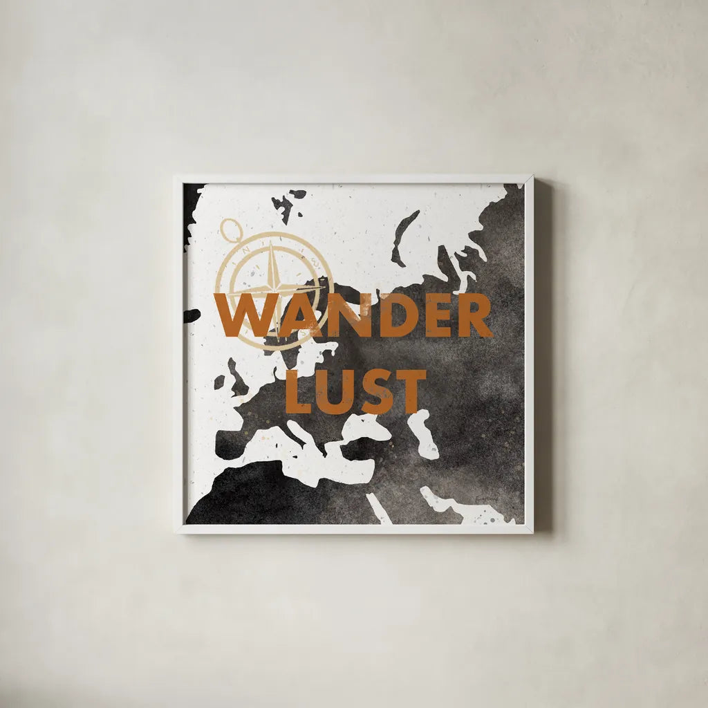 ScandiMap IV White by Becky Thorns. Shown in a crisp white glass frame for a clean and minimalist style. Available as an archival giclee rolled canvas, fine art paper, or poster print. SKU 64491a.