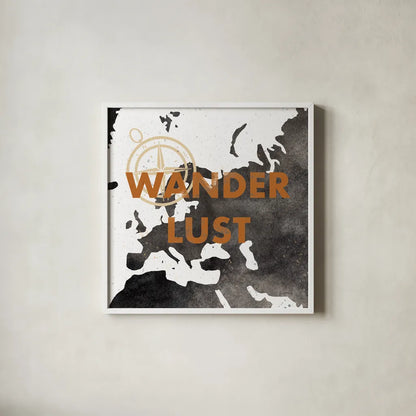 ScandiMap IV White by Becky Thorns. Shown in a crisp white glass frame for a clean and minimalist style. Available as an archival giclee rolled canvas, fine art paper, or poster print. SKU 64491a.