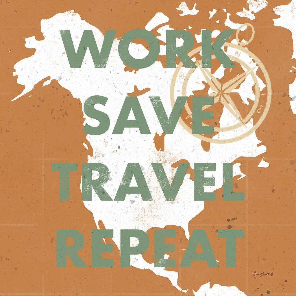 ScandiMap V Brown by Becky Thorns. SKU 64492a. Archival Giclee Fine art print for wall decor.