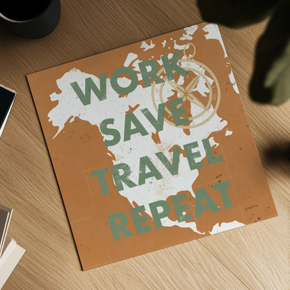 ScandiMap V Brown by Becky Thorns. Shown as a detailed flat fine art print, highlighting archival giclee quality. Available as an archival giclee rolled canvas, fine art paper, or poster print. SKU 64492a.