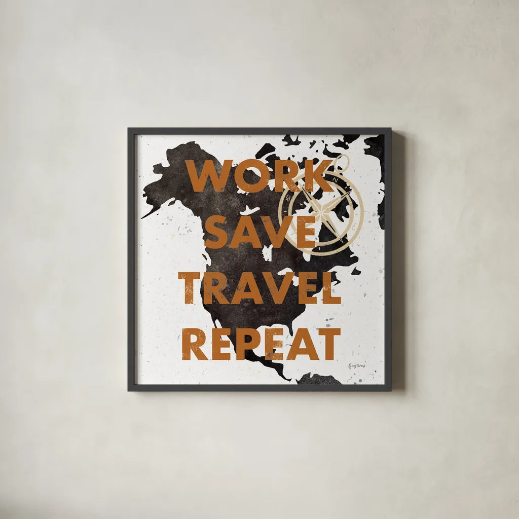 ScandiMap V White by Becky Thorns. Shown in a sleek black glass frame for a contemporary gallery look. Available as an archival giclee rolled canvas, fine art paper, or poster print. SKU 64493a.