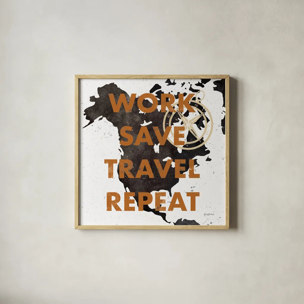 ScandiMap V White by Becky Thorns. Shown in a natural wood glass frame for a timeless modern aesthetic. Available as an archival giclee rolled canvas, fine art paper, or poster print. SKU 64493a.