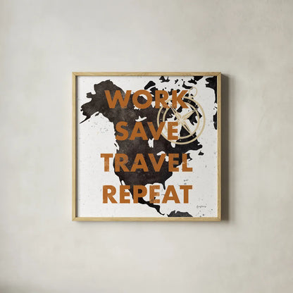 ScandiMap V White by Becky Thorns. Shown in a natural wood glass frame for a timeless modern aesthetic. Available as an archival giclee rolled canvas, fine art paper, or poster print. SKU 64493a.