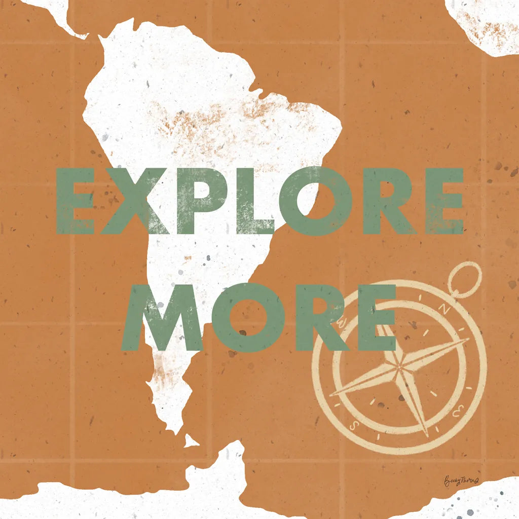 ScandiMap VI Brown by Becky Thorns. SKU 64494a. Archival Giclee Fine art print for wall decor.