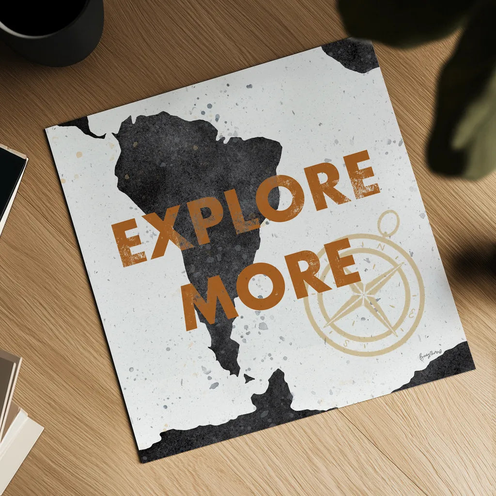 ScandiMap VI White by Becky Thorns. Shown as a detailed flat fine art print, highlighting archival giclee quality. Available as an archival giclee rolled canvas, fine art paper, or poster print. SKU 64495a.