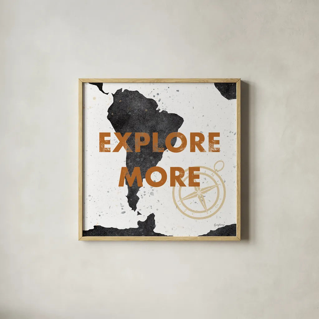 ScandiMap VI White by Becky Thorns. Shown in a natural wood glass frame for a timeless modern aesthetic. Available as an archival giclee rolled canvas, fine art paper, or poster print. SKU 64495a.