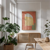 Self Care I by Becky Thorns. shown as a print in a natural wood frame in a dining room. Available as a archival giclee rolled canvas, fine art paper, or poster print. SKU 75962h.
