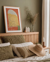 Self Care I by Becky Thorns. shown as a paper print in a natural frame. Available as a archival giclee rolled canvas, fine art paper, or poster print. SKU 75962h.