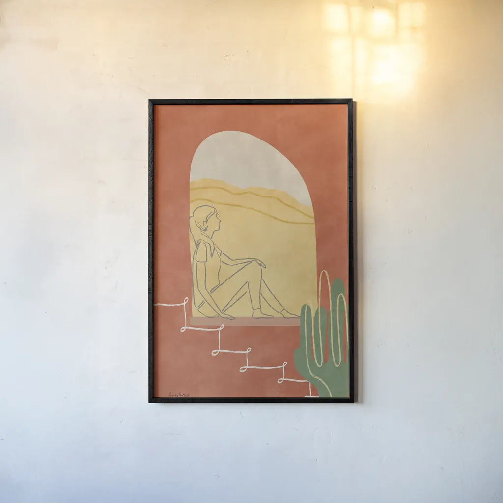 Self Care I by Becky Thorns. shown as a paper print in a black flame. Available as a archival giclee rolled canvas, fine art paper, or poster print. SKU 75962h.