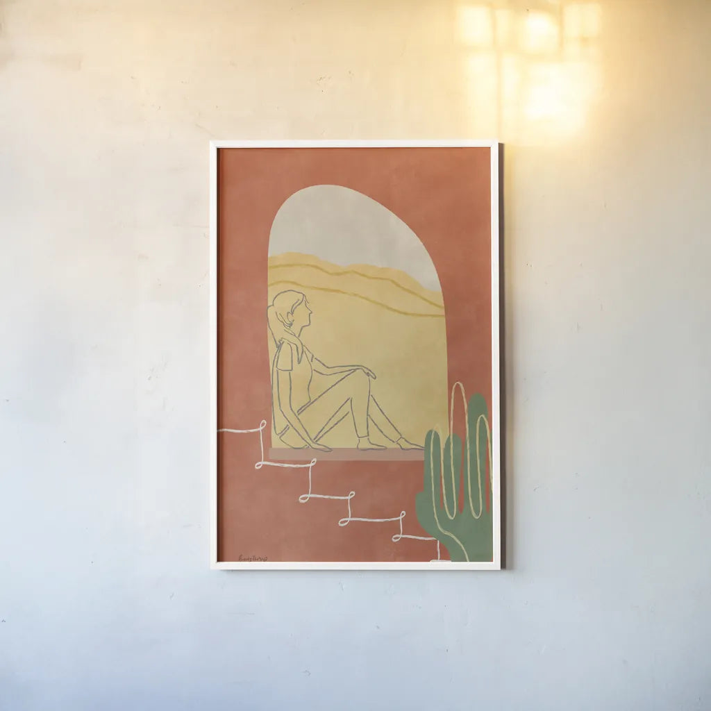 Self Care I by Becky Thorns. shown as a paper print in a white frame. Available as a archival giclee rolled canvas, fine art paper, or poster print. SKU 75962h.