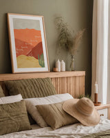 Self Care II by Becky Thorns. shown as a paper print in a natural frame. Available as a archival giclee rolled canvas, fine art paper, or poster print. SKU 75963h.
