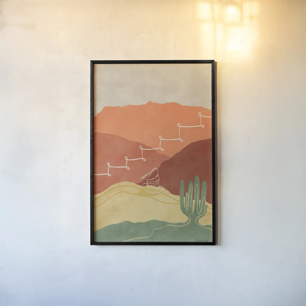 Self Care II by Becky Thorns. shown as a paper print in a black flame. Available as a archival giclee rolled canvas, fine art paper, or poster print. SKU 75963h.