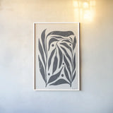 Simple Botanical I by Becky Thorns. shown as a paper print in a white frame. Available as a archival giclee rolled canvas, fine art paper, or poster print. SKU 87469h.