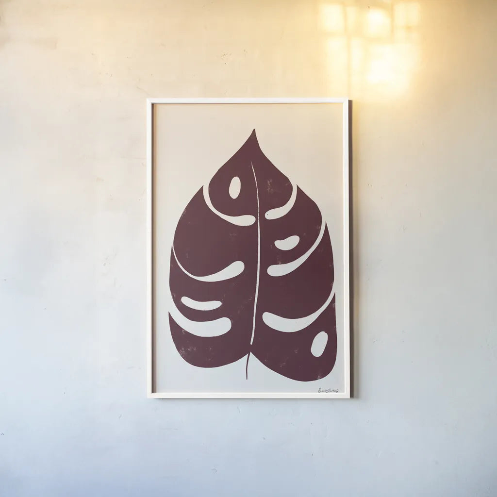 Simple Botanical II Plain by Becky Thorns. shown as a paper print in a white frame. Available as a archival giclee rolled canvas, fine art paper, or poster print. SKU 88700h.