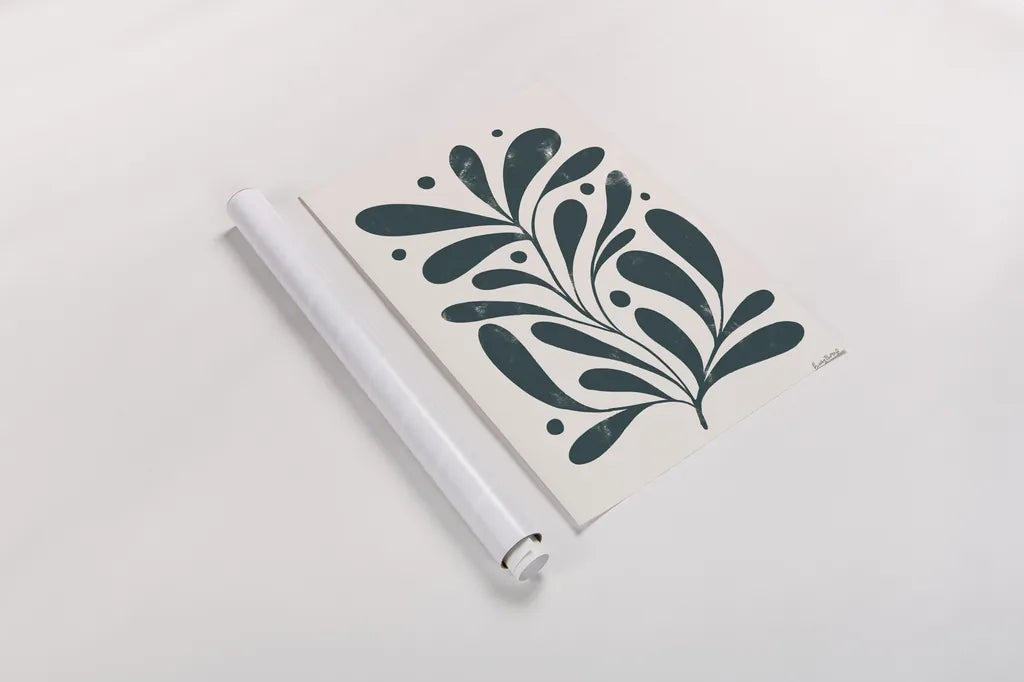 Simple Botanical III by Becky Thorns. shown as a rolled paper print. Available as archival giclee rolled canvas, fine art paper, or poster print. SKU 87471h.